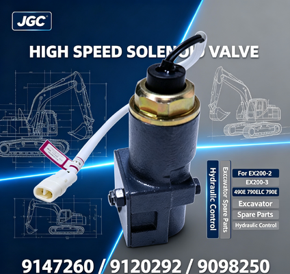 9147260 9120292 9098250 Válvula Solenoide de Alta Velocidade para Escavadeiras EX200-2 EX200-3 490E 790ELC 790E