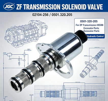 02104-256 0501-320-205 Peças de escavadeira Válvula solenoide para transmissão Zf Wg98