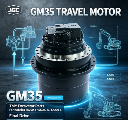 GM35 Peças de escavadeira Motor de viagem hidráulico para Kobelco Compatível com SK200-3 SK200-5 SK200-6