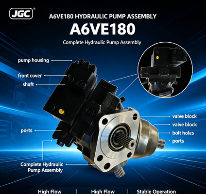 A6VE180 Conjunto completo de bomba hidráulica Função estável de fluxo elevado