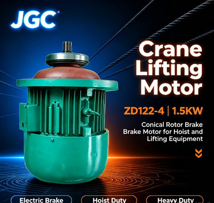 ZD122-4 Motor de elevação de guindaste Tipo 1.5KW Motor com freio de rotor cônico