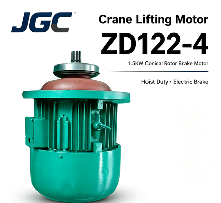 ZD122-4 Motor de elevação de guindaste Tipo 1.5KW Motor com freio de rotor cônico